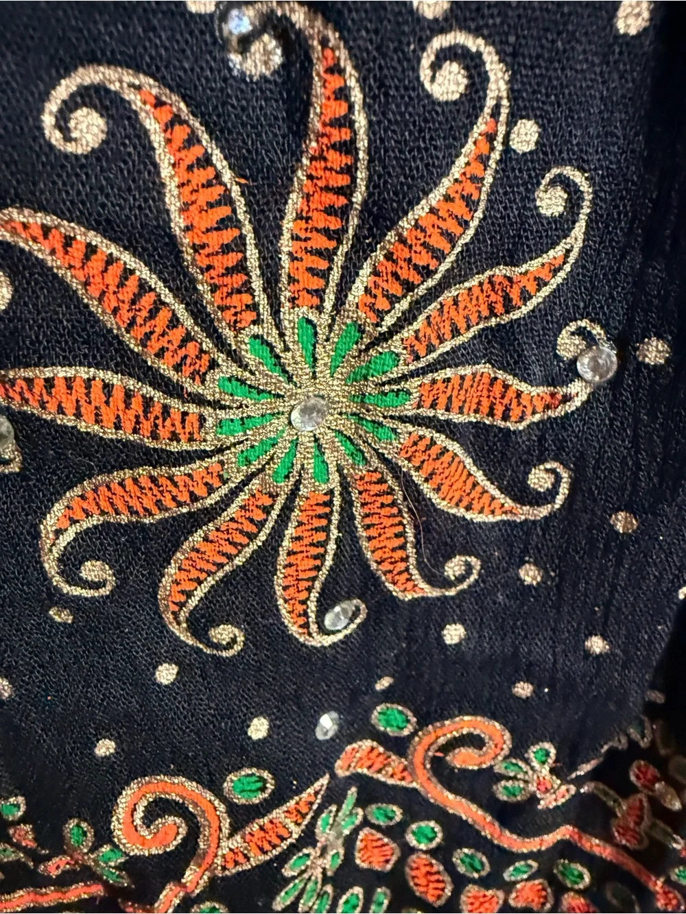 Boho Long Skirt Sequin Sparkly Accent Beading Embroidery Coastal Grandmacore NWT